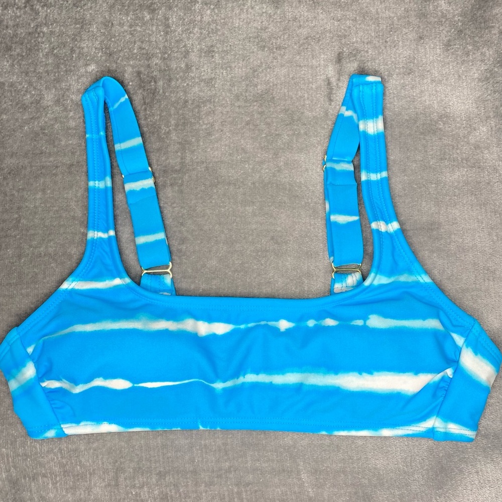 Xhilaration Blue and White Tie Dye Bikini Top